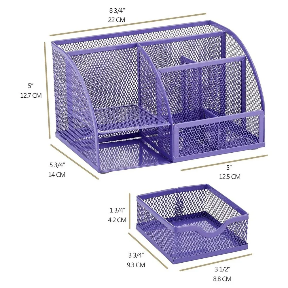 Mesh Desk Organizer Office with 7 Compartments + Drawer/Desk Tidy Candy/Pen